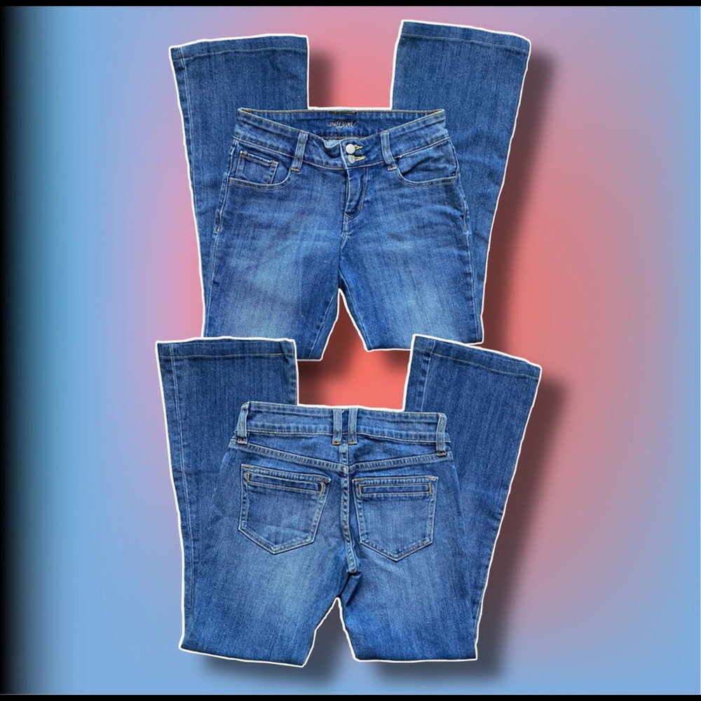 low rise double button y2k flared jeans